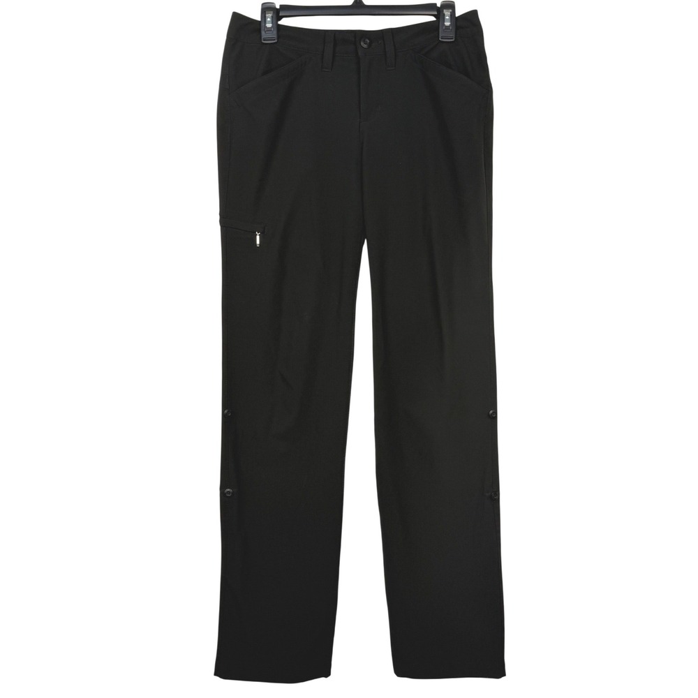 Eddie Bauer TRAVEX Adventure Roll Up Pants Womens 2 Hiking Nylon Stretch Black
